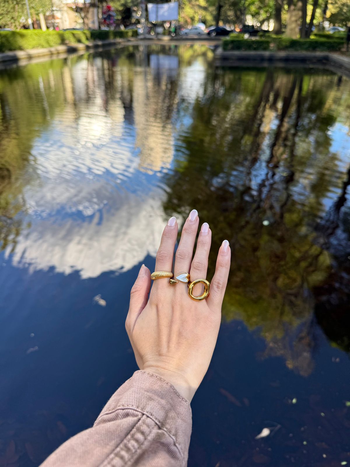 Anillo doble corazón